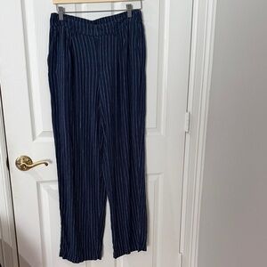 a new day Dark Blue Pinstripe Pants linen size 6